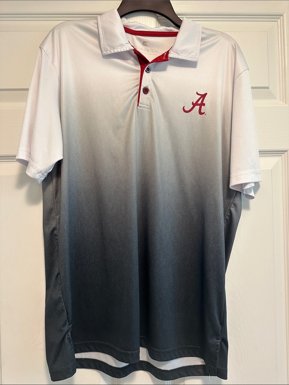 Alabama Crimson Tide White to Gray Ombre Polo Shirt
